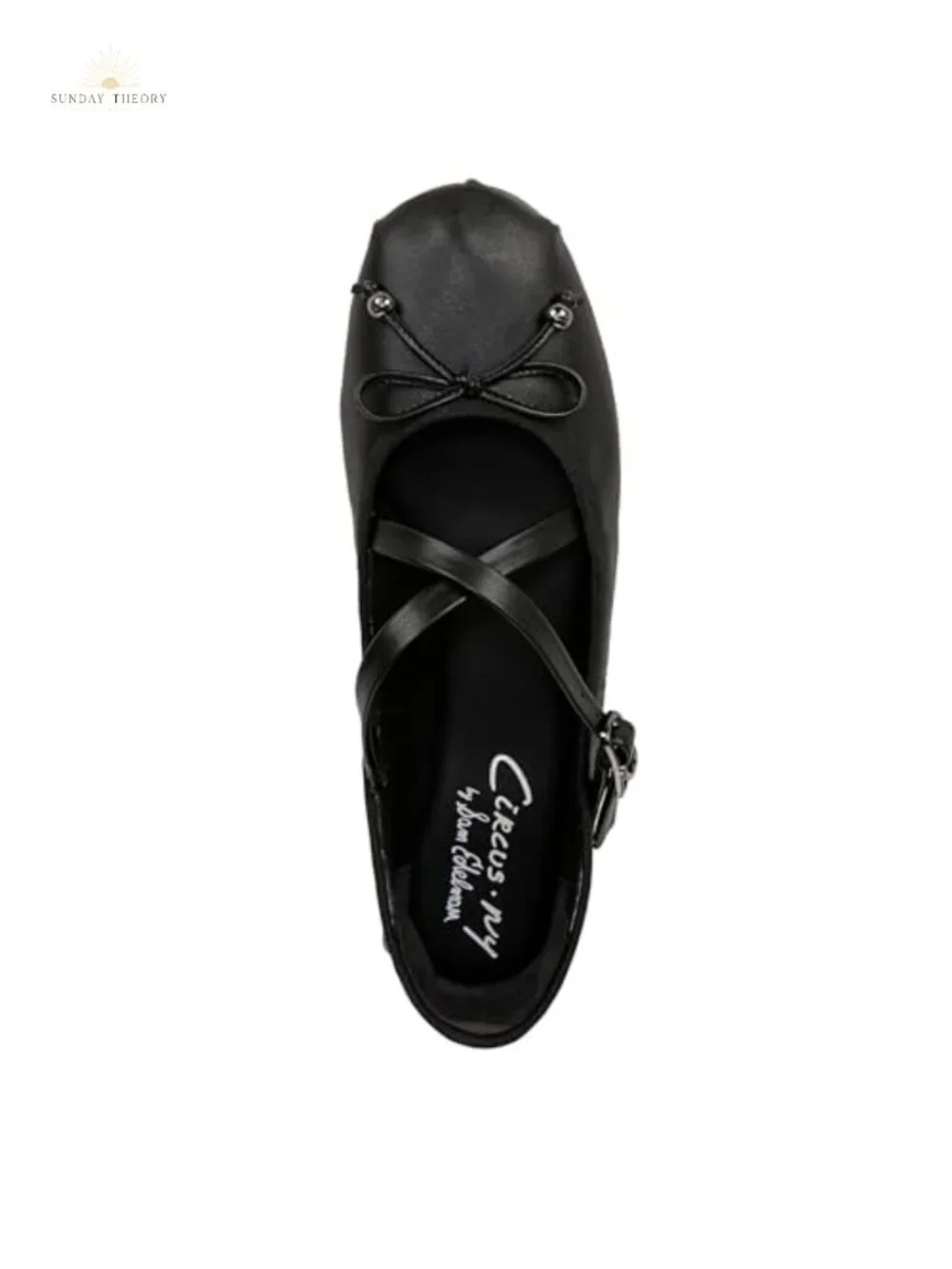 Ballet Flats with Bow Detail Leather Shoes